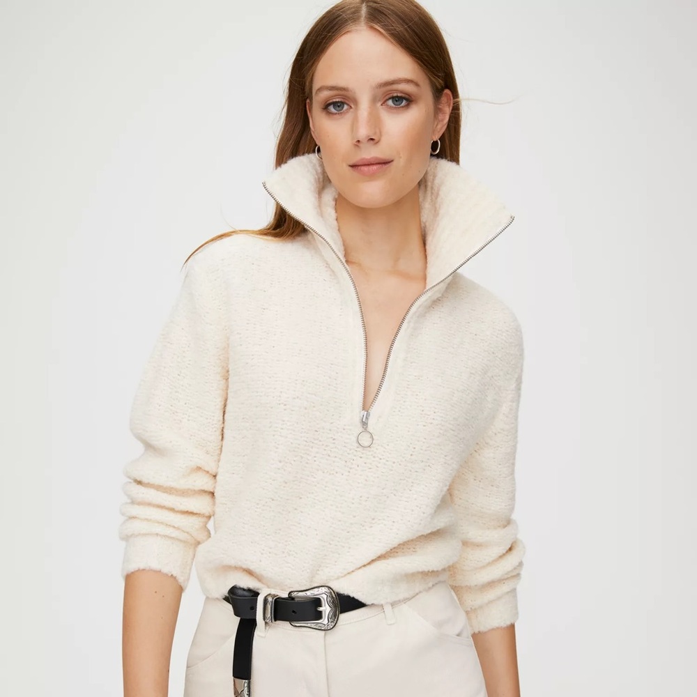 Aritzia Wilfred Free Gwyneth Quarter Zip Sweater